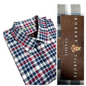 NWOT Robert Talbott Classic Shirt Button Down Cotton Plaid size XXL
